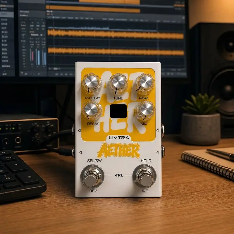 New Livtra Corven Stereo Delay Effect Pedal True Stereo I/O 9 Algorithms Tap Tempo Freeze Usb Recording Guitar Effects Pedal