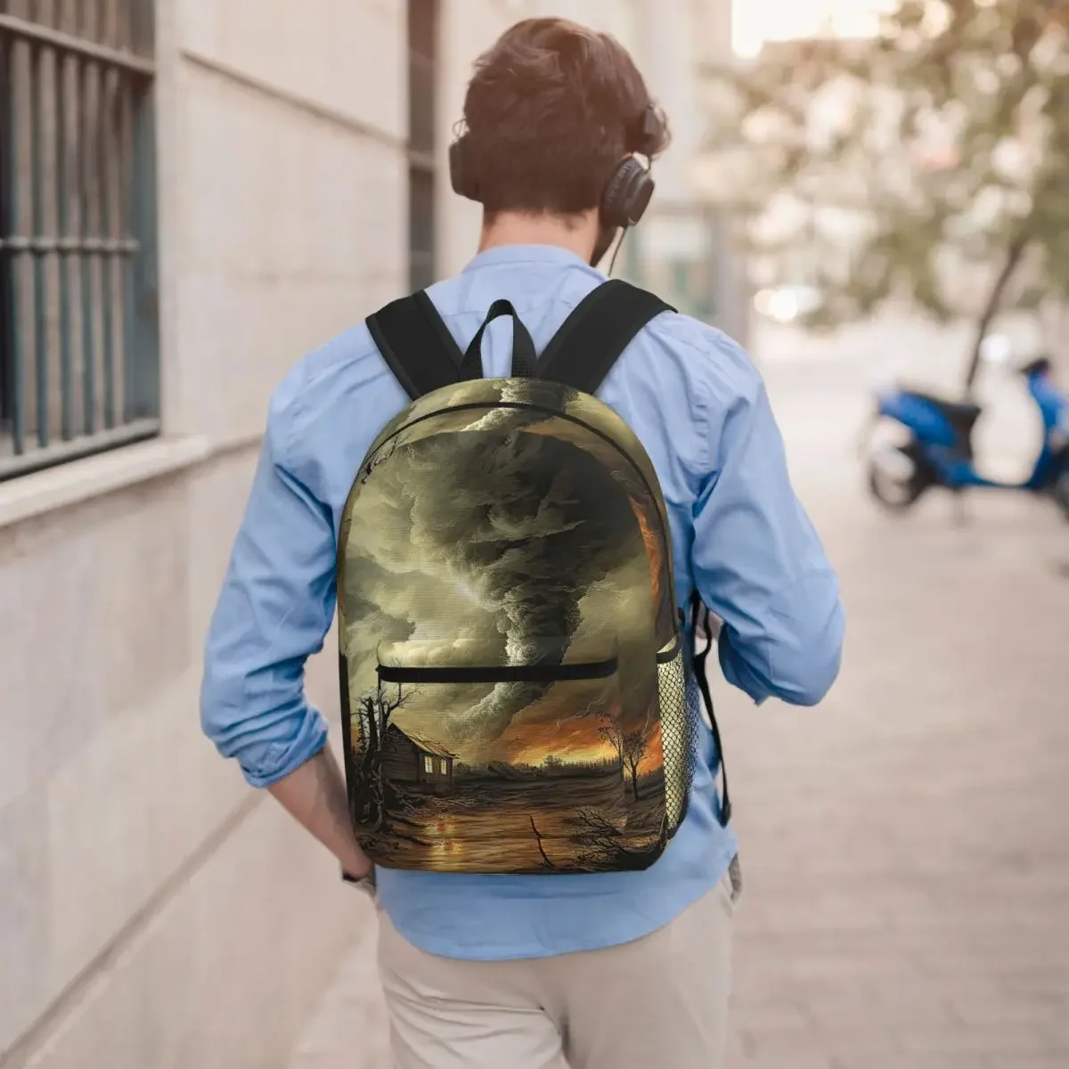 Fantasy World Tornado Apocalypse Backpack Student BookBag Children School Bag Laptop Shoulder Bags for Men Women