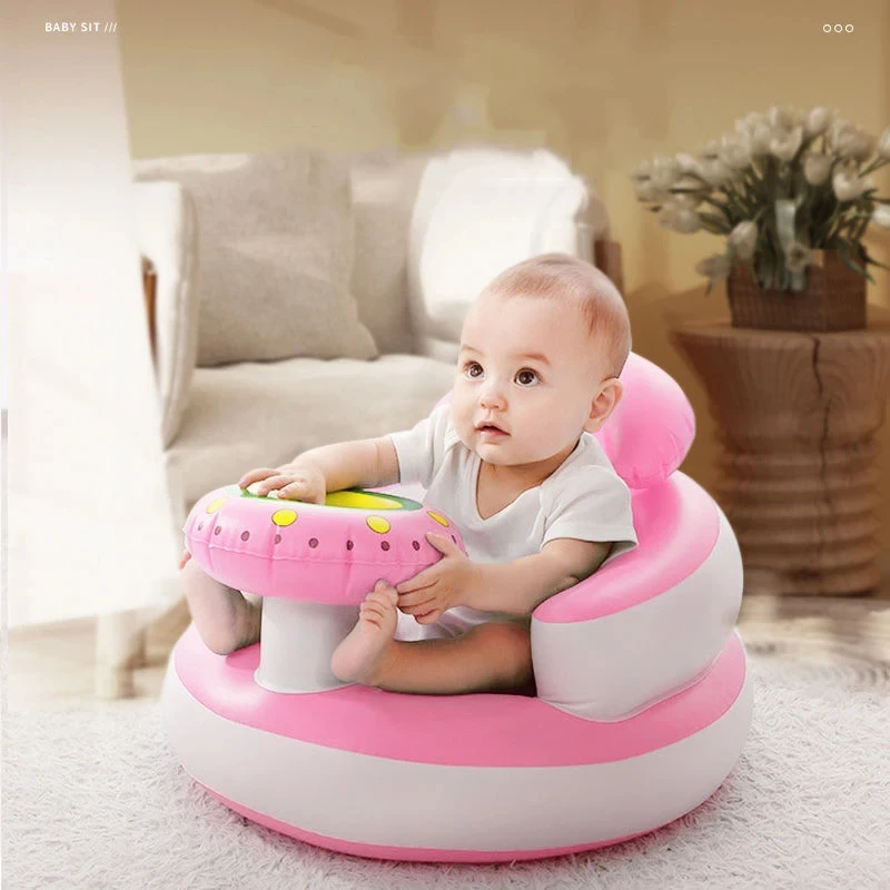 Baby Inflatable Seat Sofa for Babies 1 2 3 Years Old Portable Bathroom Stool Infant Toddler Feeding Dining Chair Sitting Up Gift