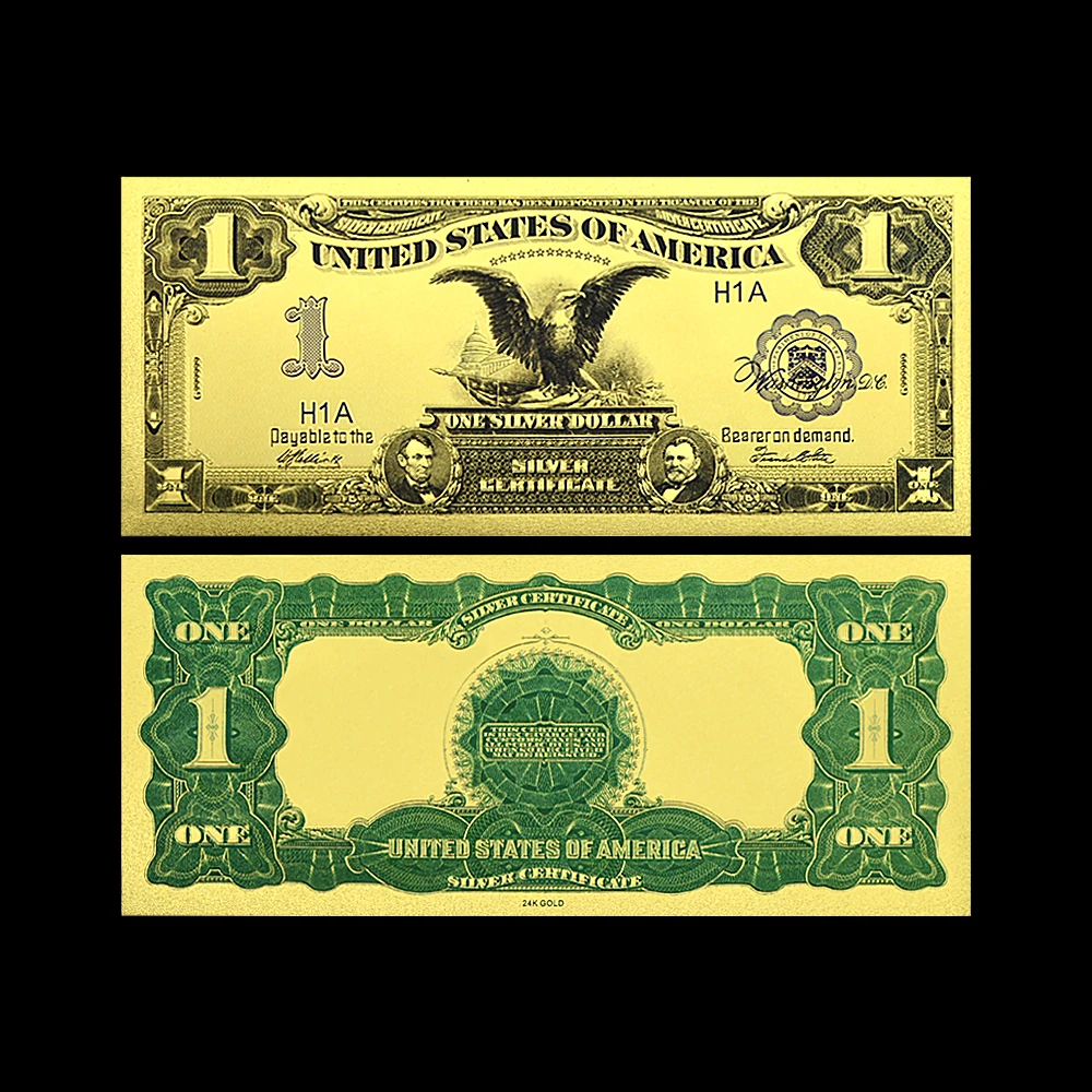 3pc/set 1789 United States 1 2 5 Dollar Gold Foil Banknote Home Decoration Plastic US Money Collectible Holiday Gifts