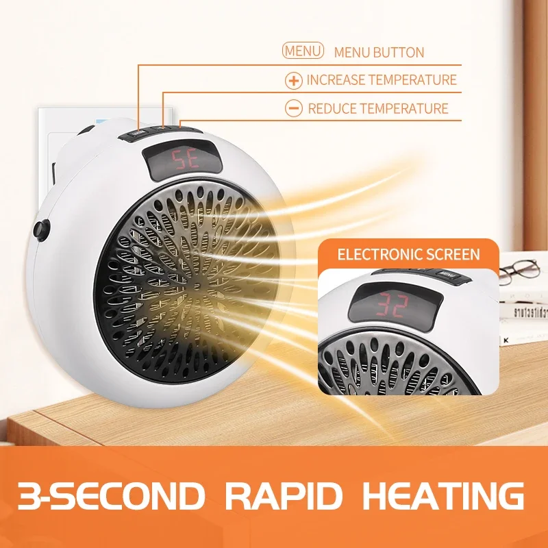 سخان صغير جديد مريح مدمج للمنزل والمكتب وسطح المكتب صغير معلق على الحائط ثنائي الغرض سخان كهربائي دائري Babyliss Trimmer