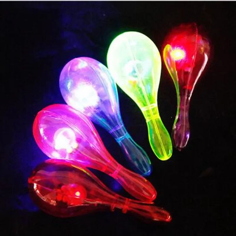 24pcs Luminous Shaking Flashing Maraca Bar Party Cheering Props Toy Gift Noise Maker Birthday Wedding Festival