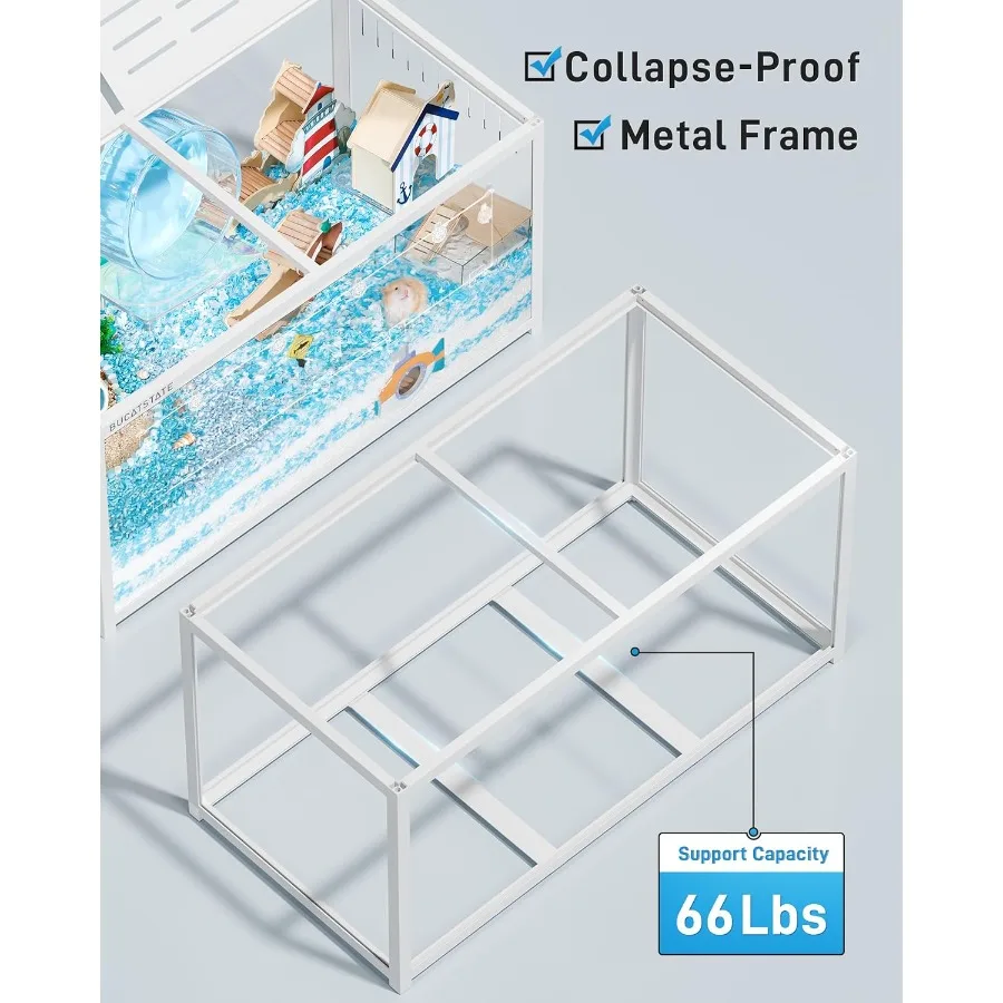 قفص الهامستر 3.0: قفص فأر معدني كبير قابل للتكديس مع وصول علوي سهل التجميع 47 لتر × 23.6 وات × 25.5 ارتفاع بوصة هامستر السوري القزم #6