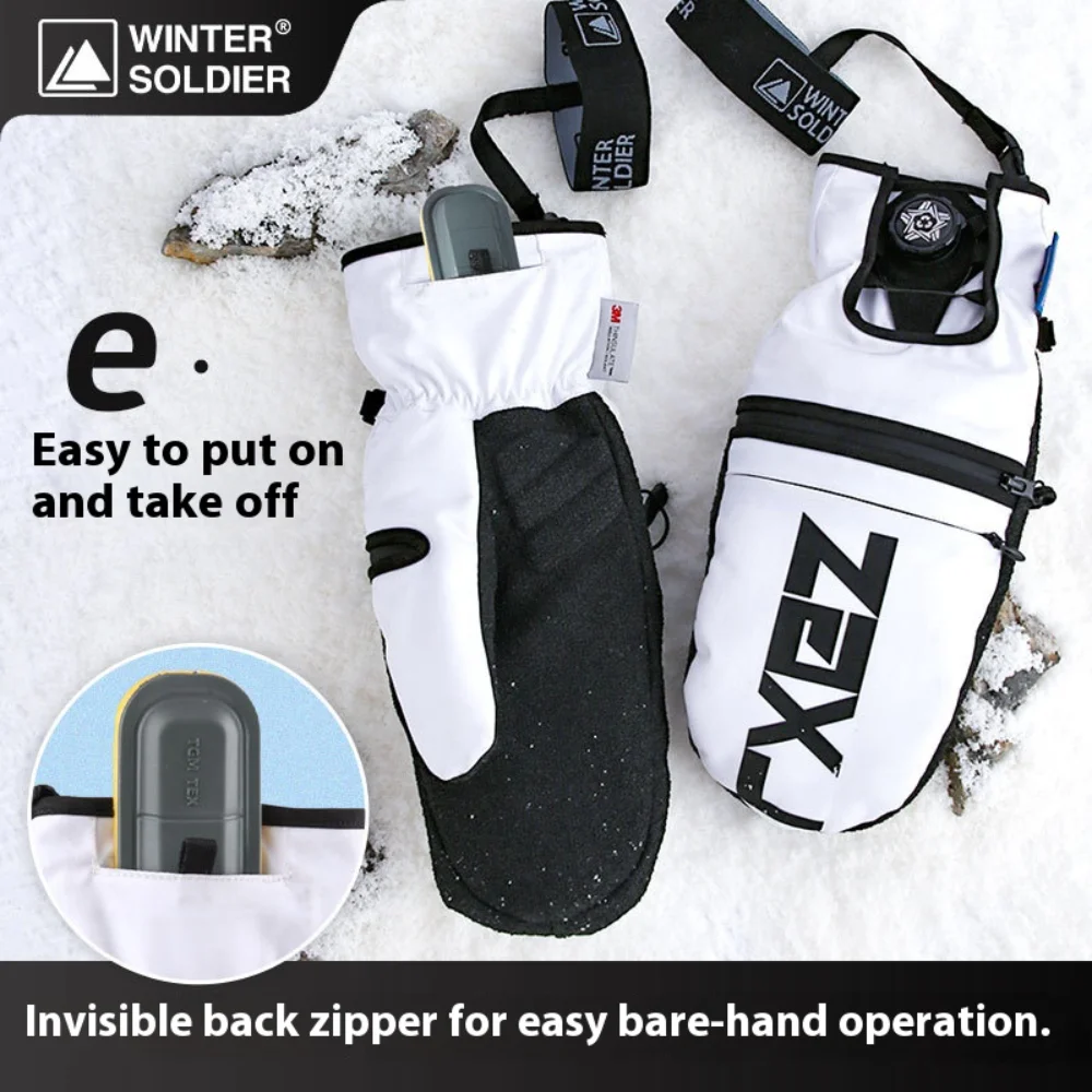 قفازات التزلج الشتوية مقاوم للماء على الجليد على الجليد قفازات التزلج على الجليد ركوب الدراجات في الهواء الطلق التزلج على الجليد قفازات الرجال النساء حراس المعصم