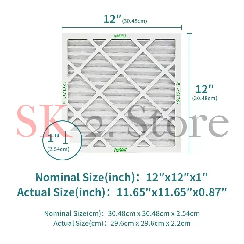 12X12x1 Cardboard Frame Filter MERV 13 (Pack of 6) for HVAC/AC/Furnace Air Filters