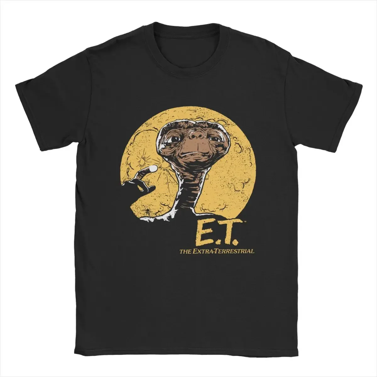 Et Moon Frame Men T Shirt Novelty Tees Short Sleeve Crewneck T-Shirts Pure Cotton Unique Clothes