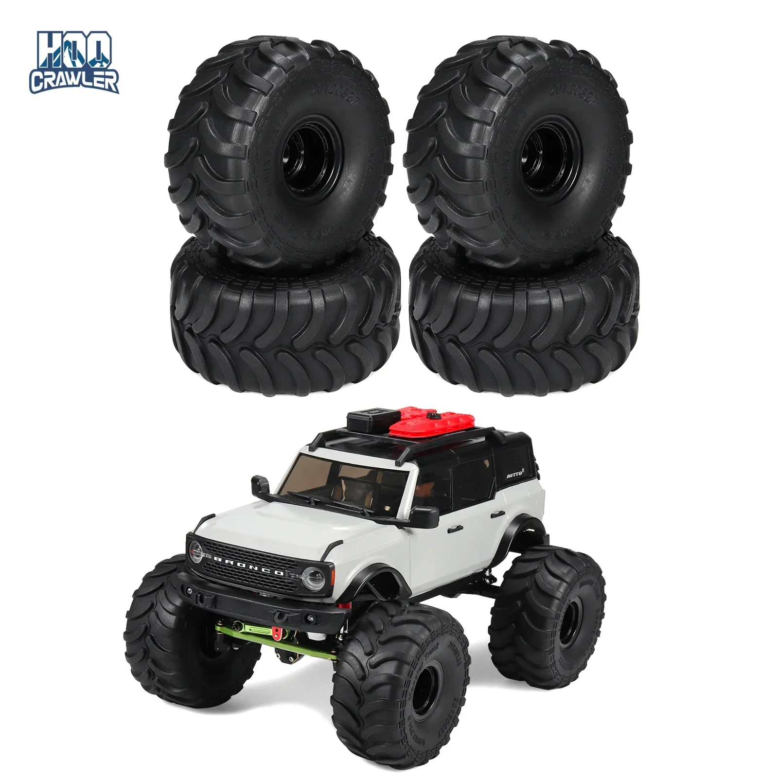 HooCrawler  SCX24 Monster Truck Tires with Wheels Rim 1:24 RC Car Tires for Axial SCX24 AX24 FMS FCX24 K5 Blazer Upgrade Parts