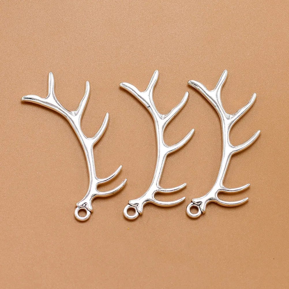 Deer Antler Pendant Charms 10Pcs Alloy DIY Jewelry Making Accessories for Necklace Bracelet Keychain