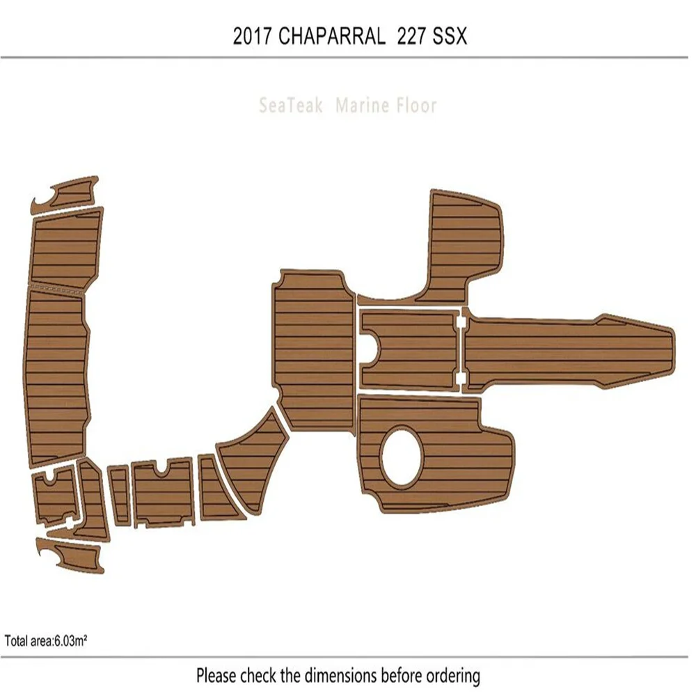 

2017 CHAPARRAL 227 cockpit & Swim Platform Pads 1/4" 6mm EVA Teak deck floor SeaDek MarineMat Gatorstep