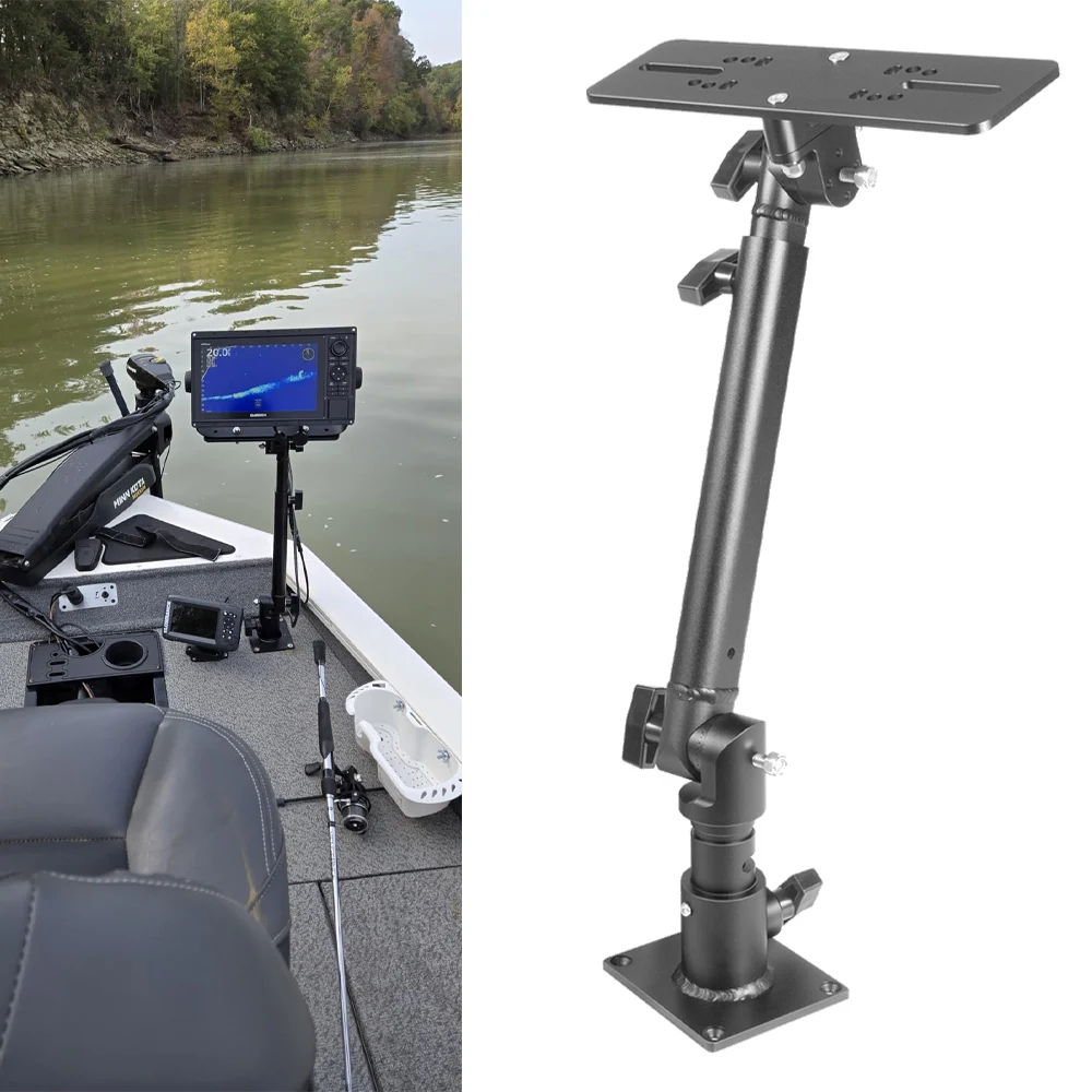 Universal Fish Finder& Chartplotters Mount with 18in-to-24inch Adjustable Height 350 Degree Adjustable Angle -Compatible Garmin