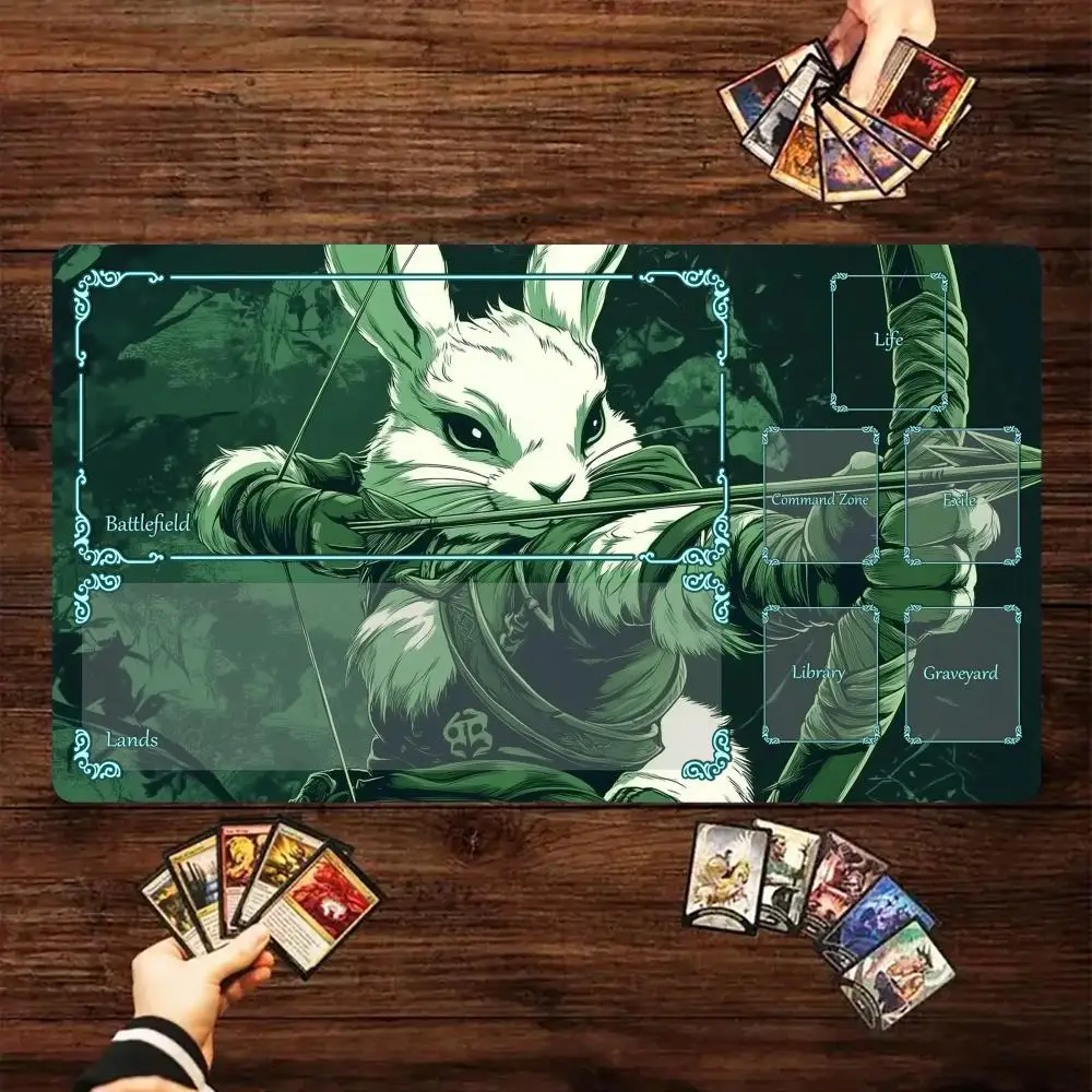 

Cool rabbit archers Magic Card Battle Mat MTG Playmat Anti-slip Base 35X60CM gathering gaming mats Board Game Mat for TCG