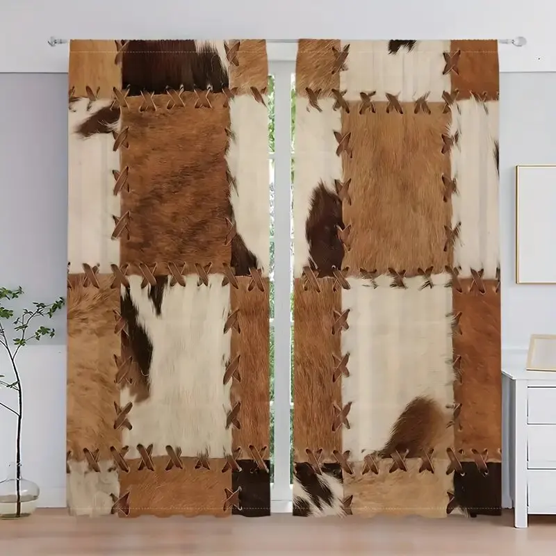 

Шторы с принтом из воловьей кожи, рождественские украшения, спальня и гостиная, украшение для дома, украшение комнаты