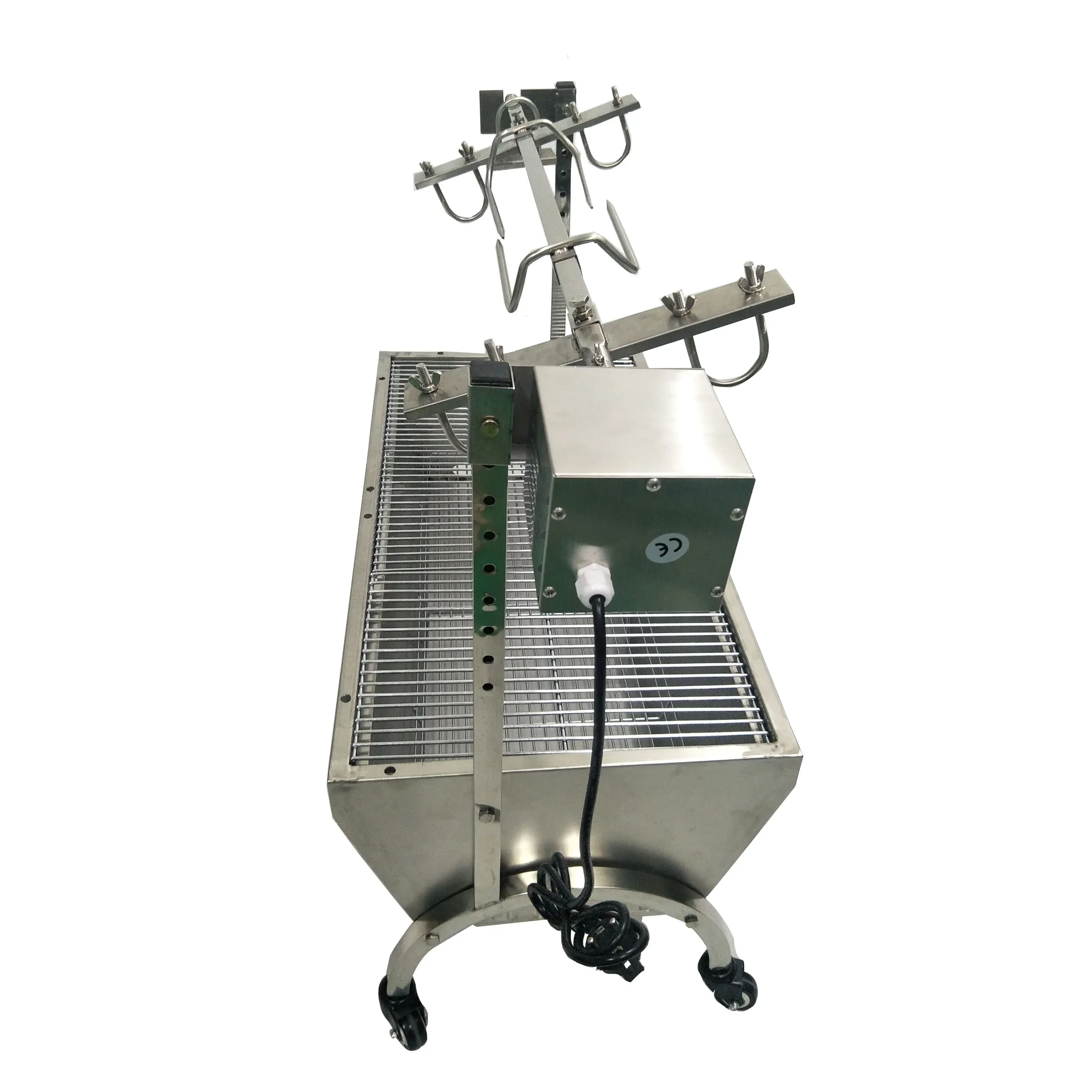 60kg Stainless Steel Pig Spit Roaster Lamb Charcoal Barbecue Machine With Electric Automatic Motor Rotisserie BBQ Grills