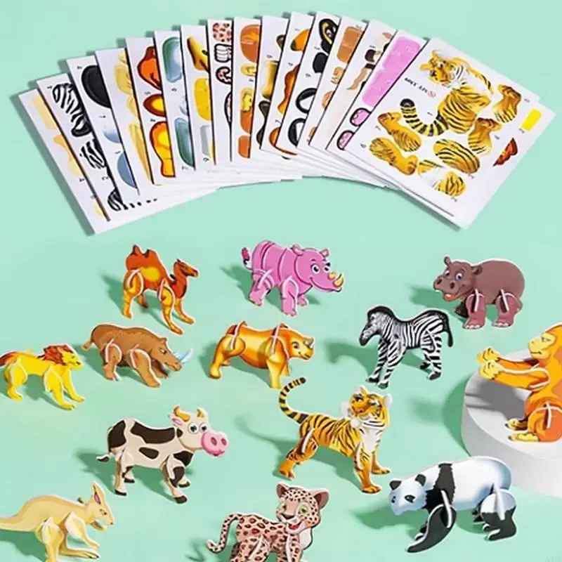 54DA домашний детский пазл с мультяшными животными, игрушка-головоломка, игрушка-головоломка с мультяшными животными для на и