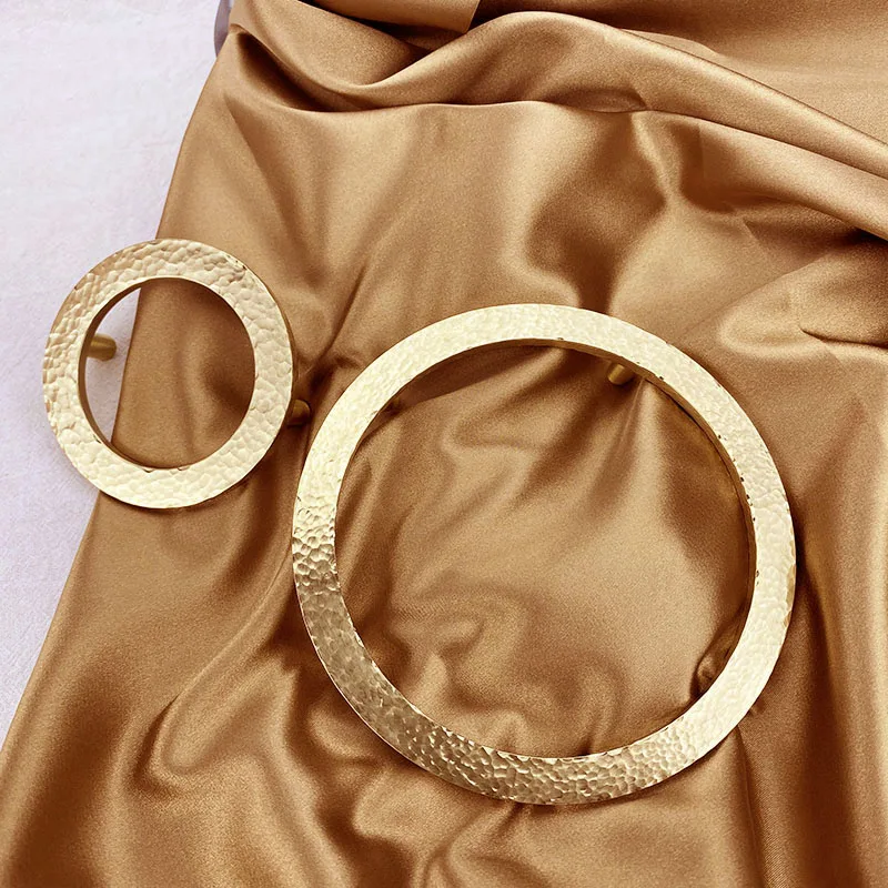 Round Hammered Brass Wardrobe Handle Furniture Knobs For Dresser Drawer Cupboard Shoes Wine Cabinet Pulls Door Bar Hardware