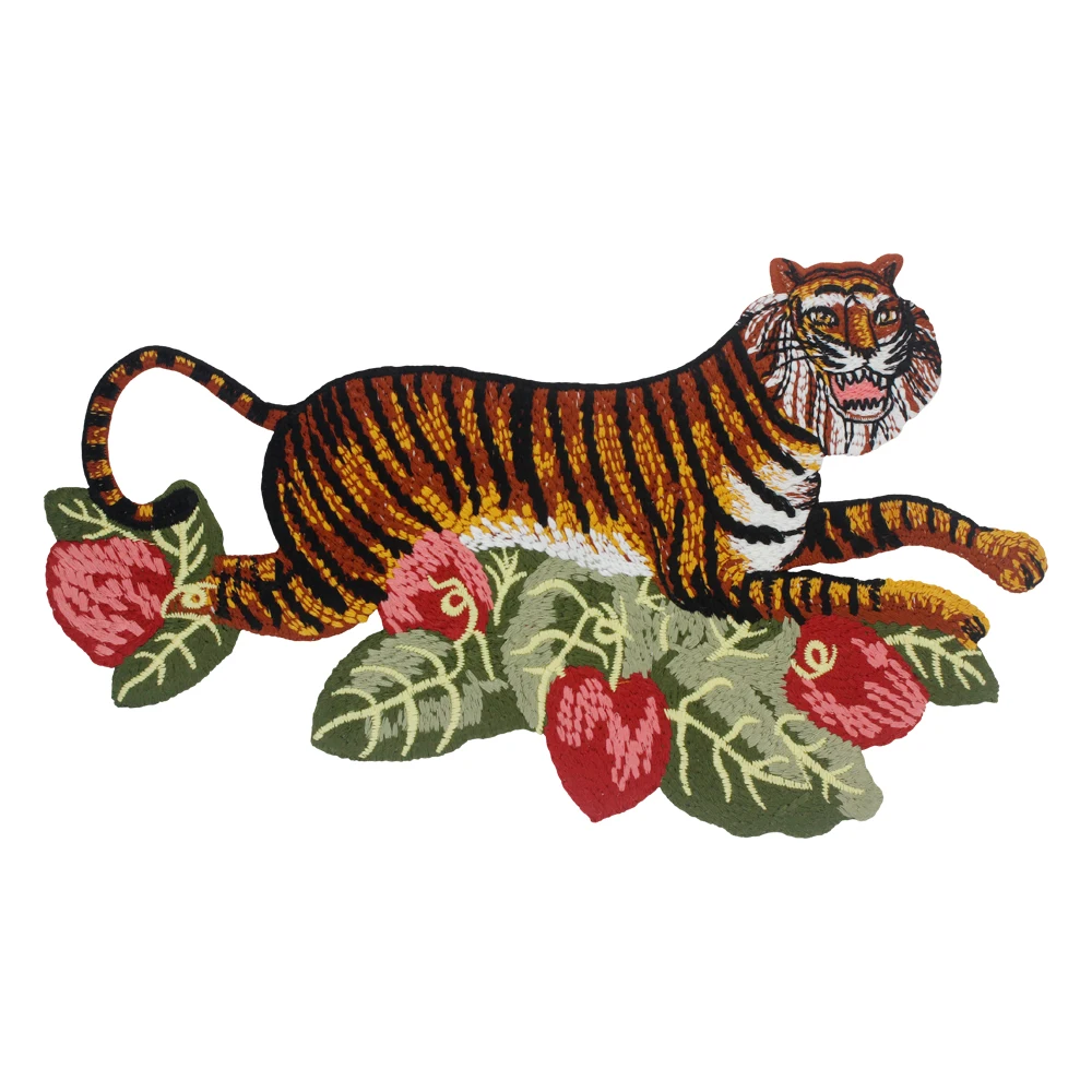 Embroidery Applique Patches for Clothes, Big Tiger, Leopard, Wolf, DIY Clothes, Bags, Sew on Applique Patches