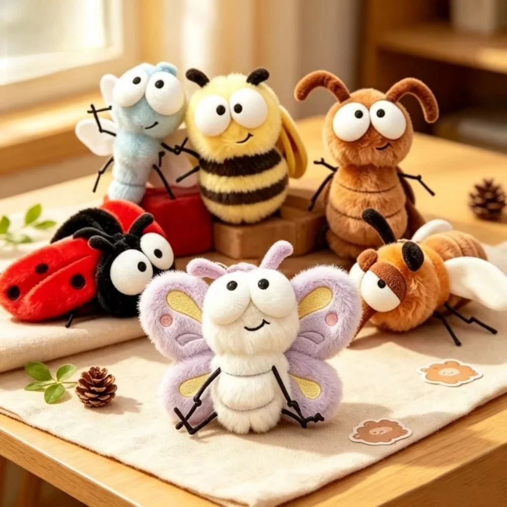 Material Stuffed Keychain Keychain Attachment Series Collection Insect Bag Charm Pendant Style Miniature Size