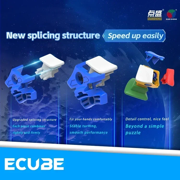 [ECube] DianSheng Galaxy Master Kilominx 4x4 Megaminx 4x4x4 المكعب السحري المغناطيسي بدون ملصقات Cubo Dodecahedron لغز السرعة