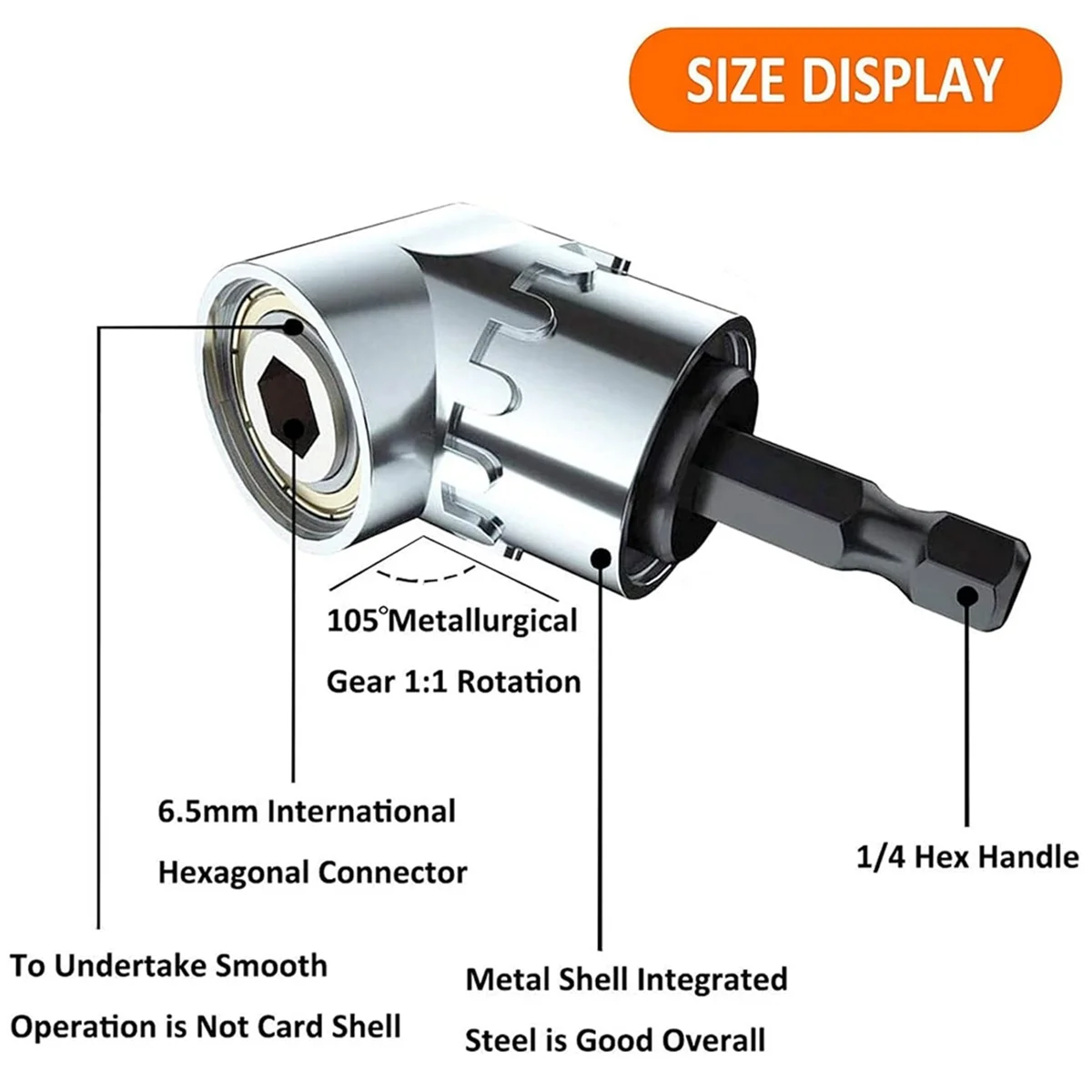 105 Degree Right Angle Drill Adapter and 12pcs Bend Screwdriver Bit 1/4In Hex Shank Driver Angle Drill Attachment Short