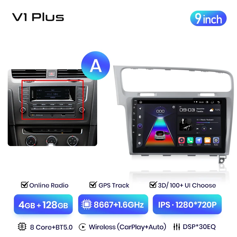 Junsun V3 Plus 2K Draadloze Carplay Android Auto Intelligente Systemen Voor Vw Volkswagen Golf 7 2013-2017 Autoradio
