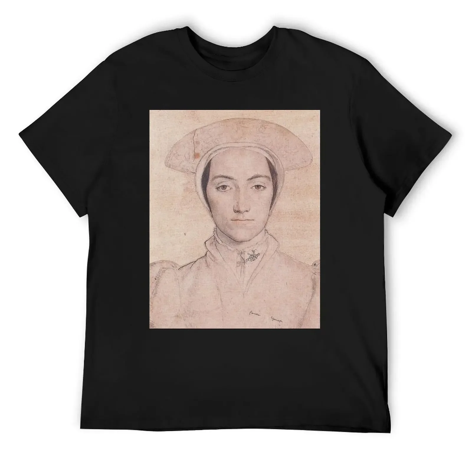 Portrait of a Tudor Woman, by Hans Holbein the Younger T-Shirt essential t shirt blanks mens cotton t shirts