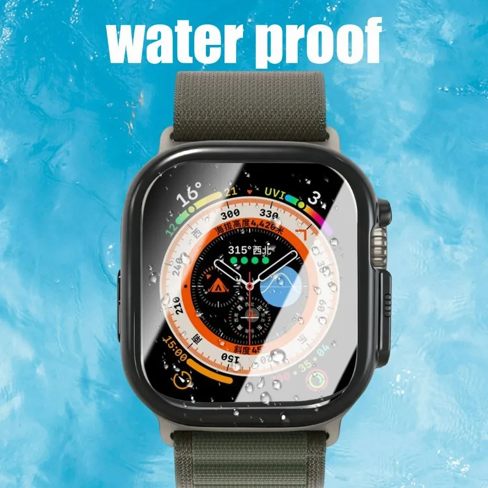 Cover in TPU per Apple Watch Ultra1/2/3 Custodia da 49 mm Paraurti antiurto in TPU + Proteggi schermo morbido per Apple Watch Ultra3/2/1 49 mm