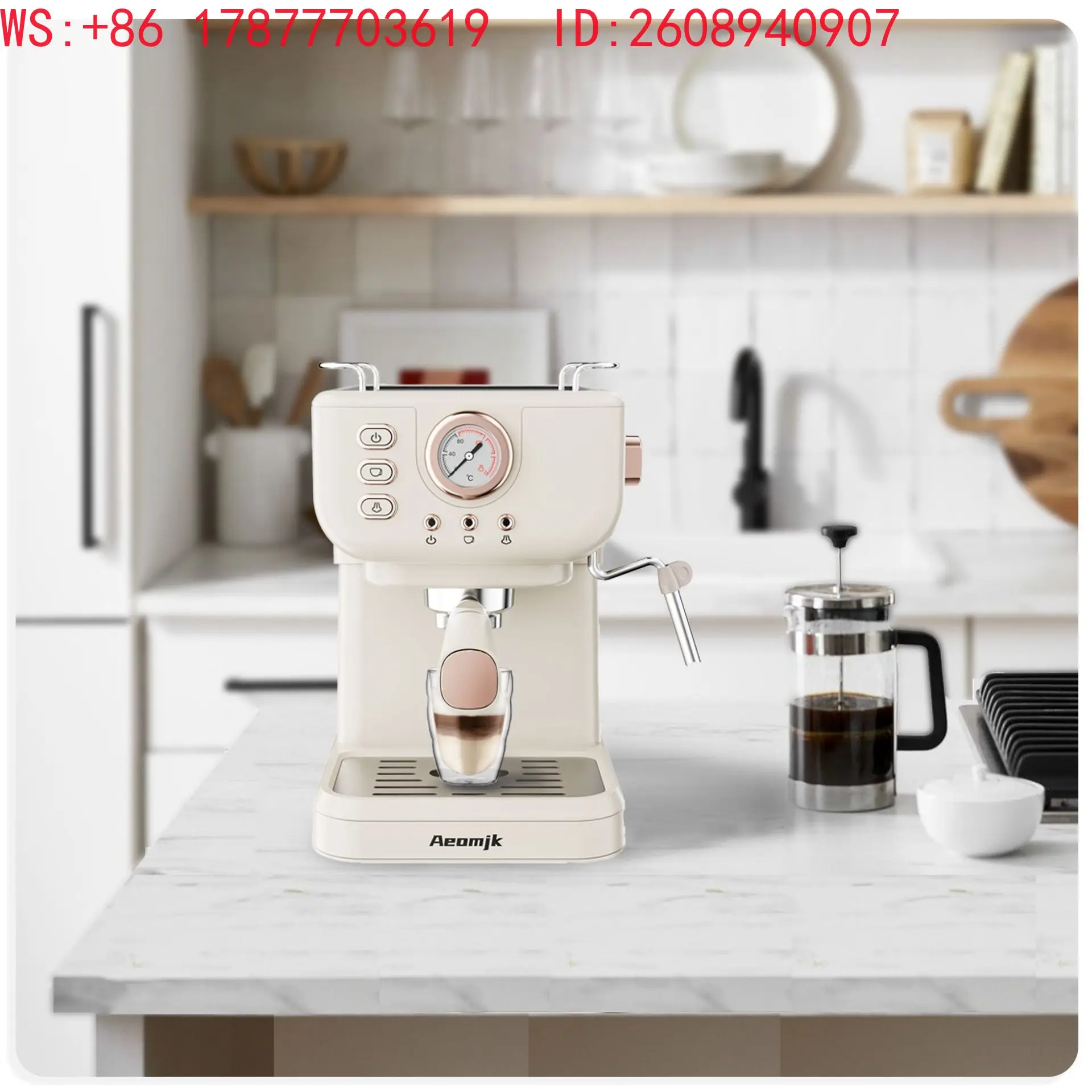 Home semi-automatic integrated retro pressure coffee machine