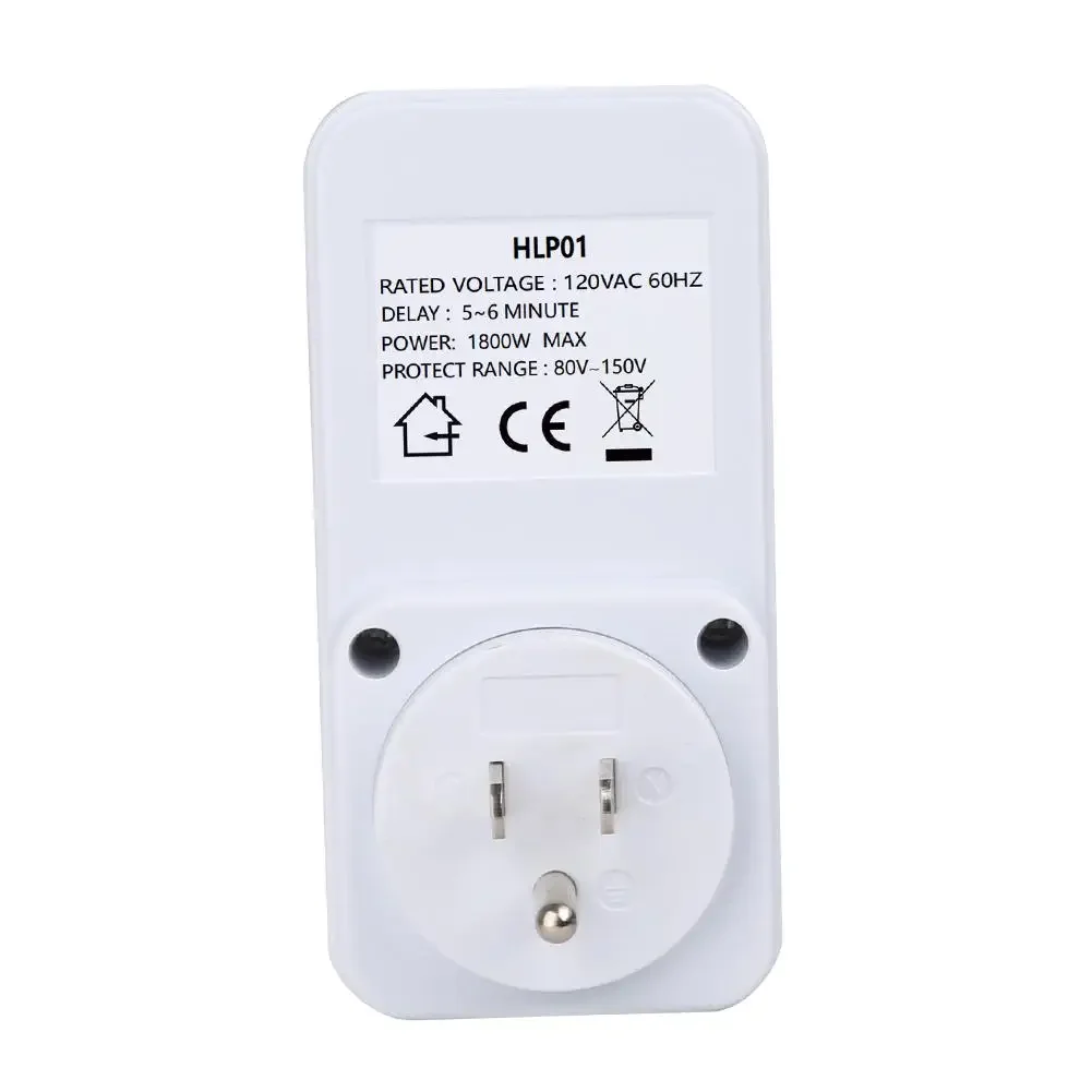 For US Appliance Voltage Protector 15A 1800W With 5-6 Min Delay & Indicator For Fridge TV PC Voltage Guard With 5-6 Minute Delay