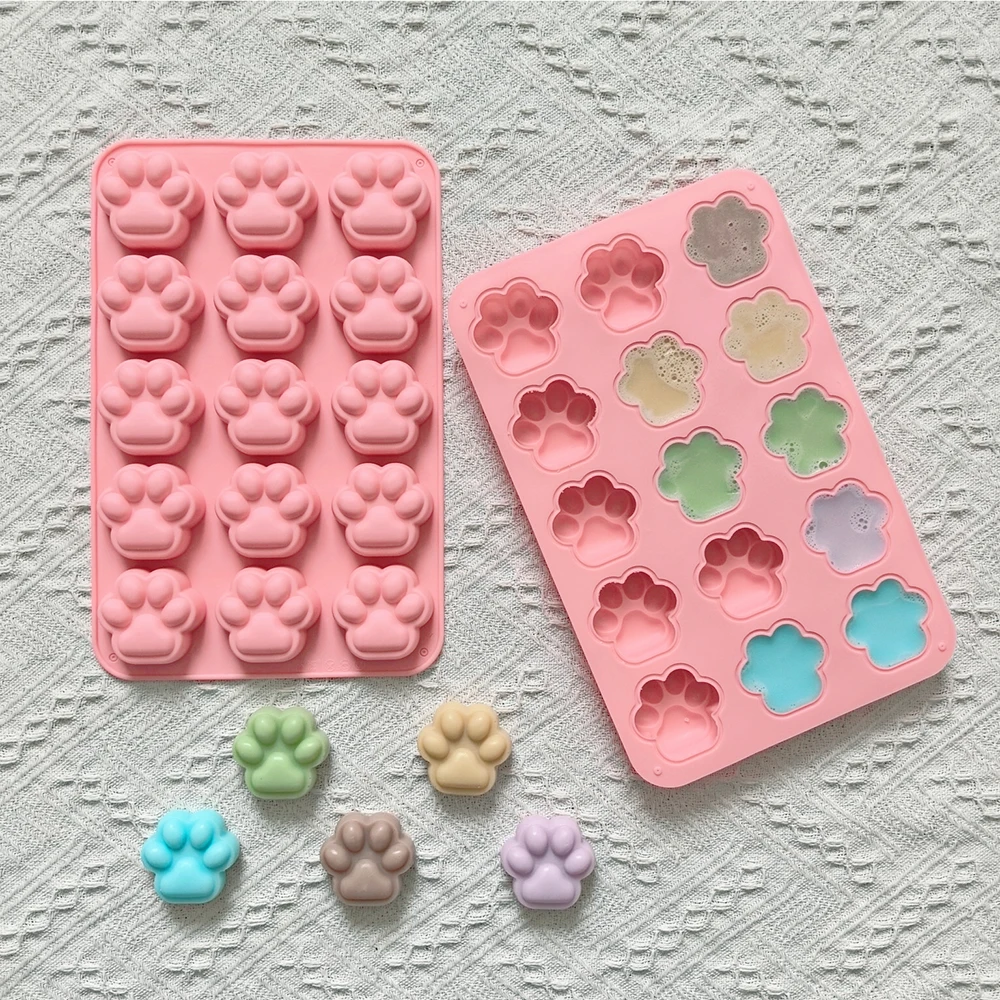 1pc Creative cat paw shaped chocolate biscuit baking silicone mold DIY chocolate, candy, pudding, biscuit, ice tray view 6