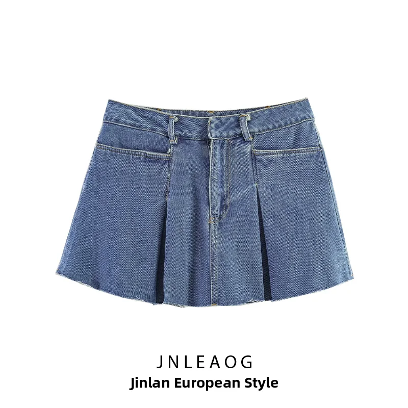 

JNLEAOG Summer New Sexy Fashionable Versatile Denim Skirt for Women Standard Fit Casual Polyester Fabric mid Waist