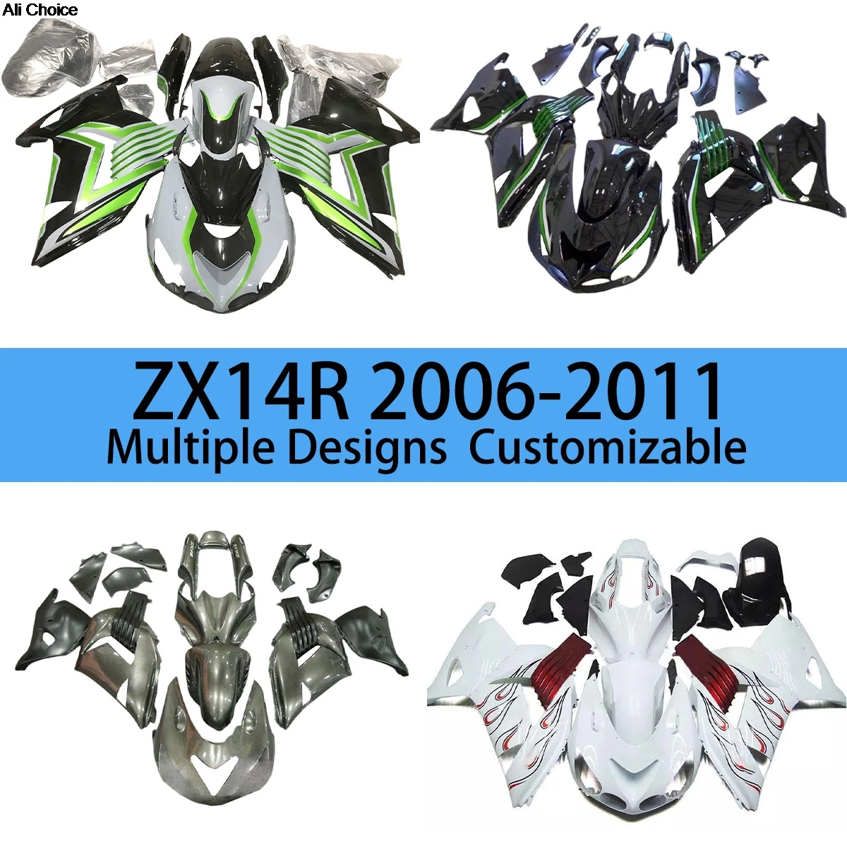 

Fairing kit Fit ZX 14R 2006 2007 2008 2009 2010 2011 Motorcycle Painted Fairings Molding Fit for Kawasaki ZX14R 06-11