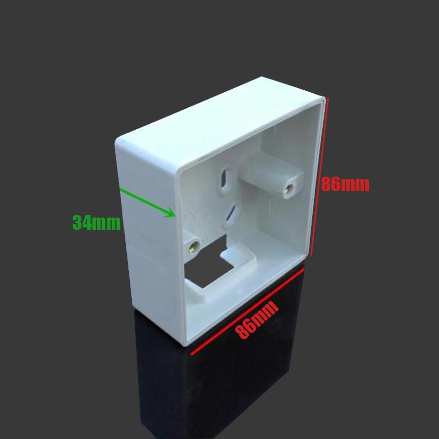 Jack Face Plate Back Box, Rj11 Faceplate, Tomada de parede Rj12, Instalação externa, Caixa de junção, Retardador de chama, PVC, rj45