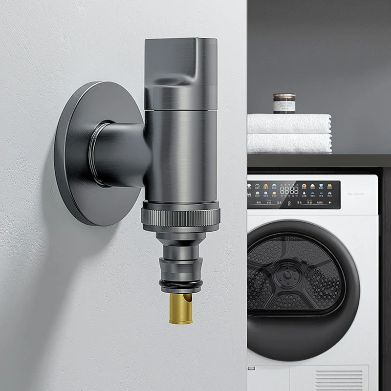 Automatic Water Stop Valve All-Copper Washing Machine Faucet Clip-On Faucet Joint Drum Automatic 4/6 Points universal