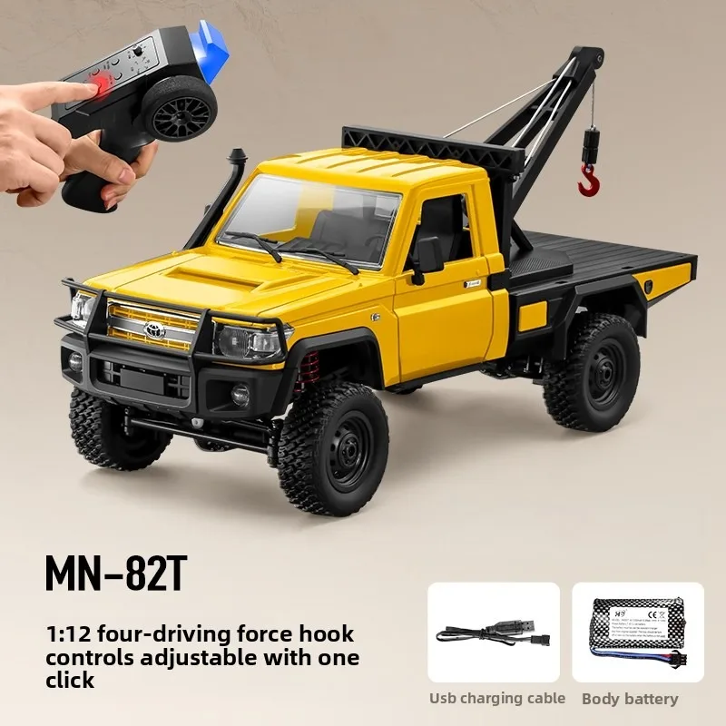 MN82T Samochód RC 1/12 4WD Symulacja Profesjonalny Pojazd Wspinaczkowy Ratowniczy 2.4G Elektryczny Samochód Zdalnie Sterowany z Żurawiem Zabawka Prezent LC79