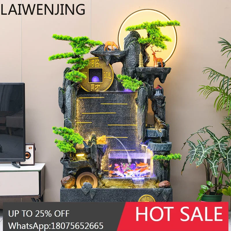 

water curtain wall rockery flowing water making money ornament circulating fish tank entrance landscape
