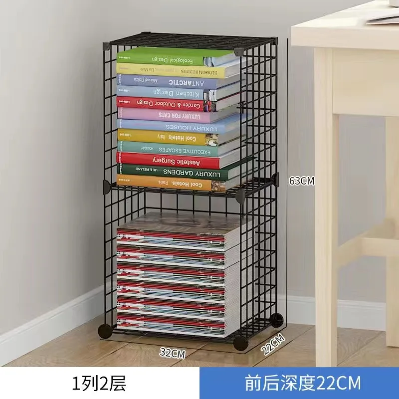 2 Piece Storage Wire Stackable Cube Set, Easy Assemble Metal Storage Shelves Bookshelf