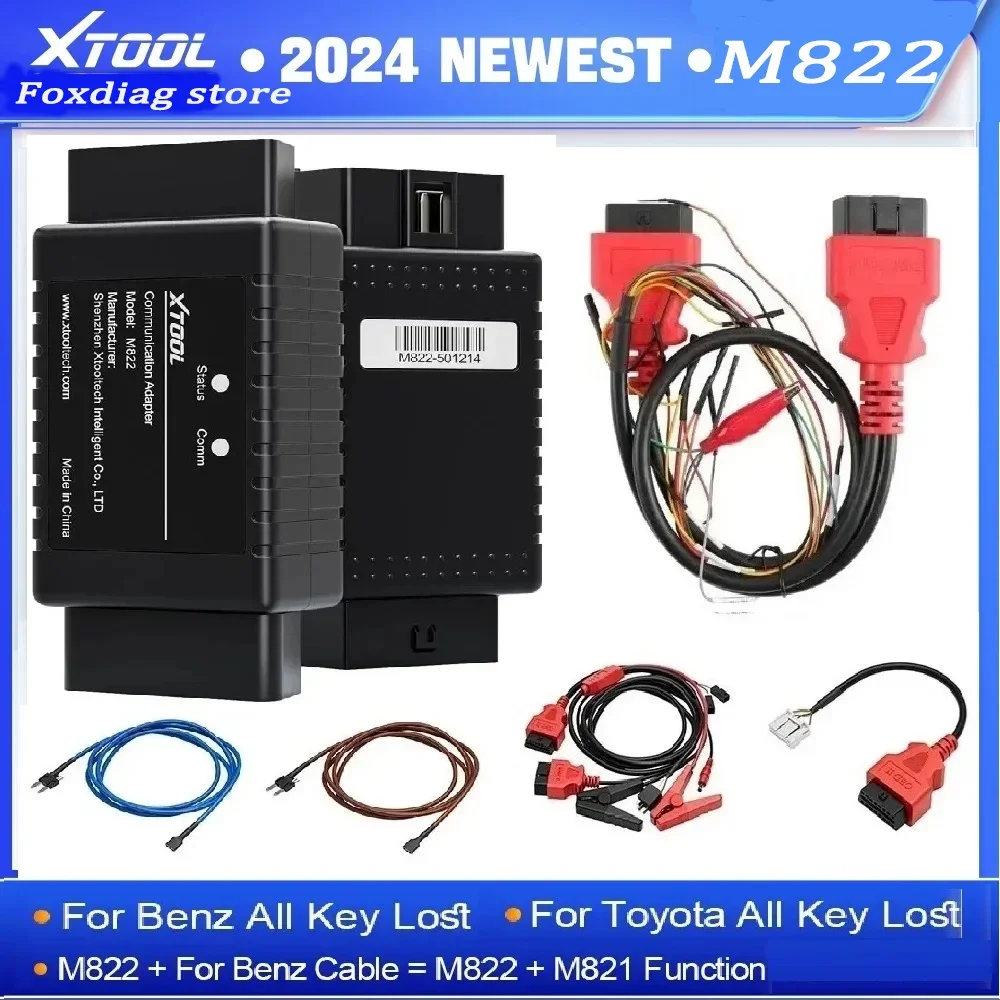 

New XTOOL M822 Adapter for Mercedes-Benz for Toyota 8A AIl Key Lost Programming Work with KC501 Programmer for X100PAD3 X100MAX