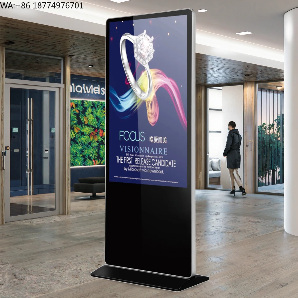 Floor Standing Indoor LCD Digital Signage Player Kiosk CMS Software Vertical Advertising Billboards for Shopping Mall