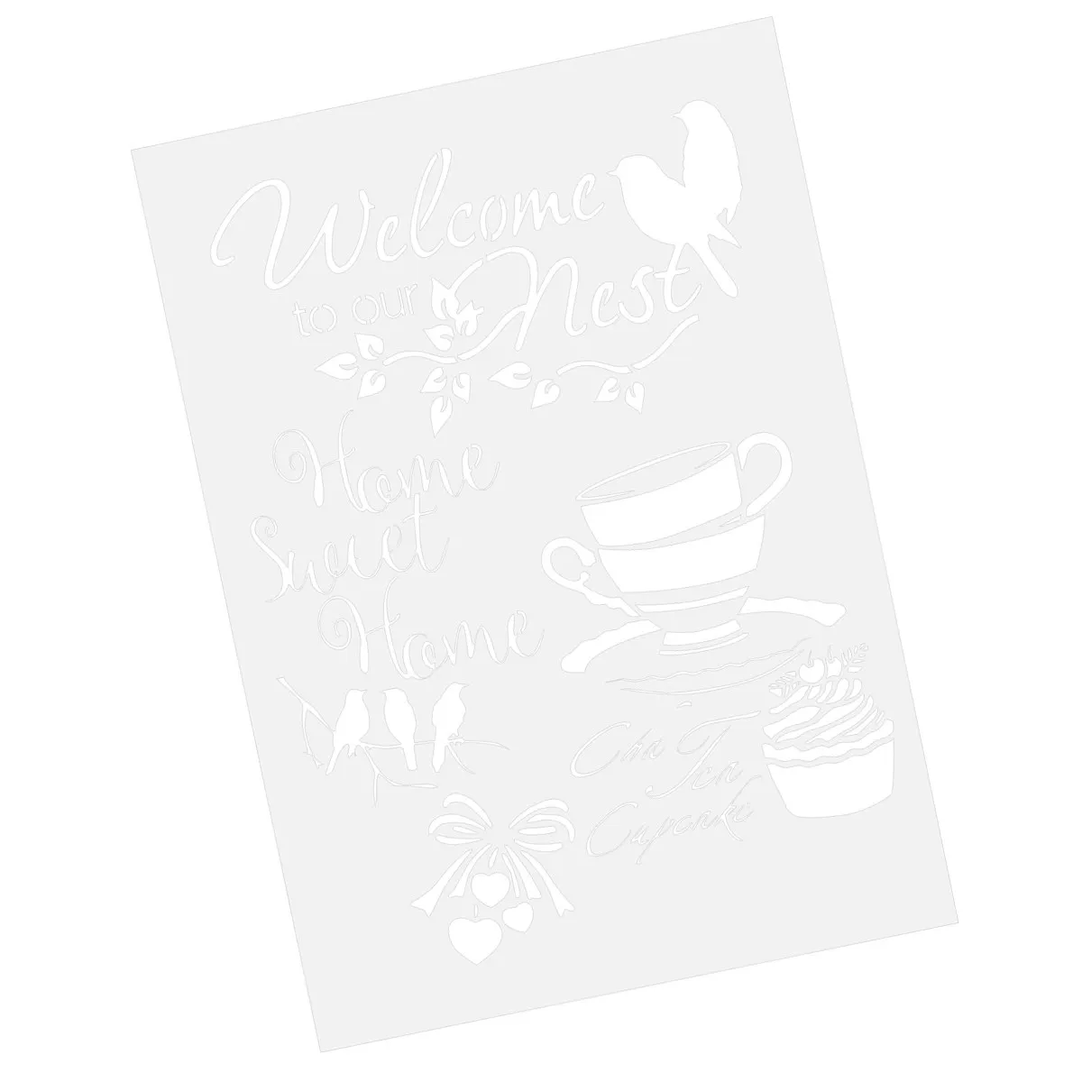 Reusable Painting Stencils White DIY Layering Hollow Drawing Templates for Scrapbooking Cards Walls Crafts