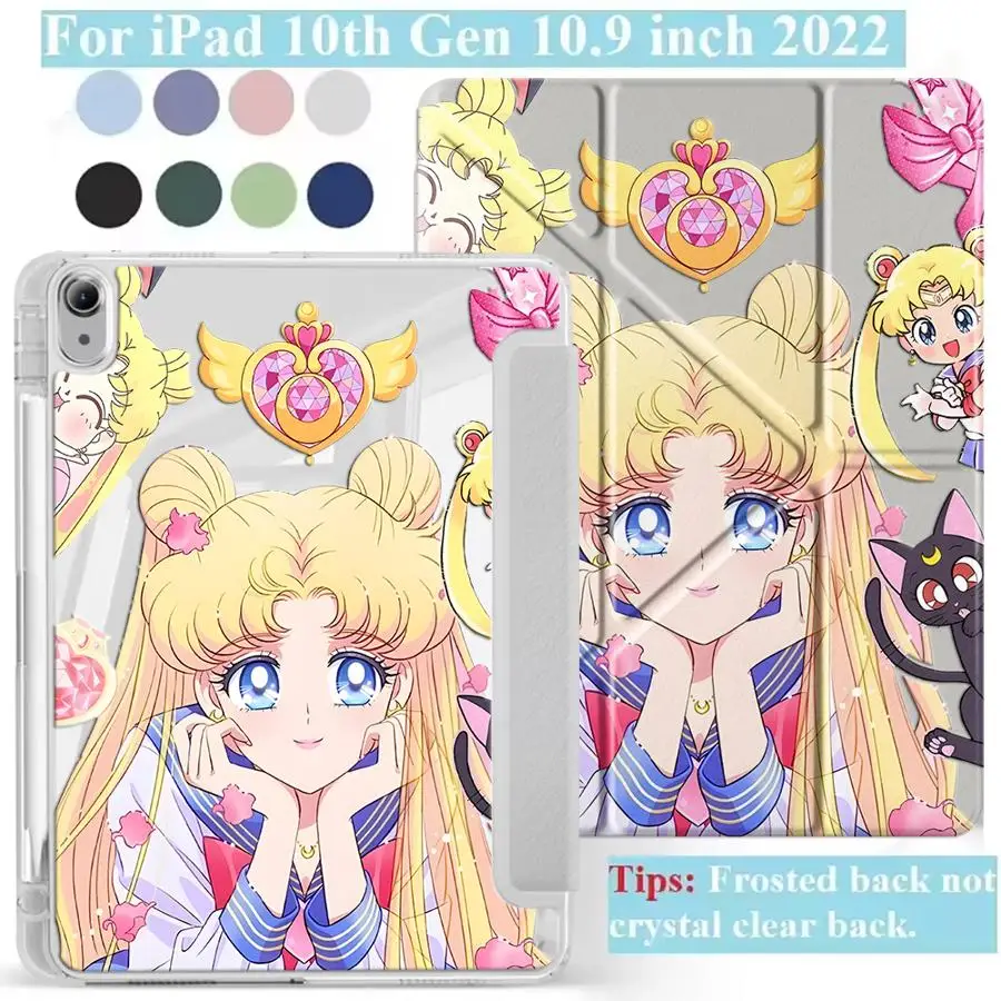 Sailormoon Girl Y-Fold Holder Cover Tablet Case For iPad Air 4 5 M3 M2 1 2 M4 11inch Pro 2025 Pro 11th 10th 9th 8th 7th 12.9inch