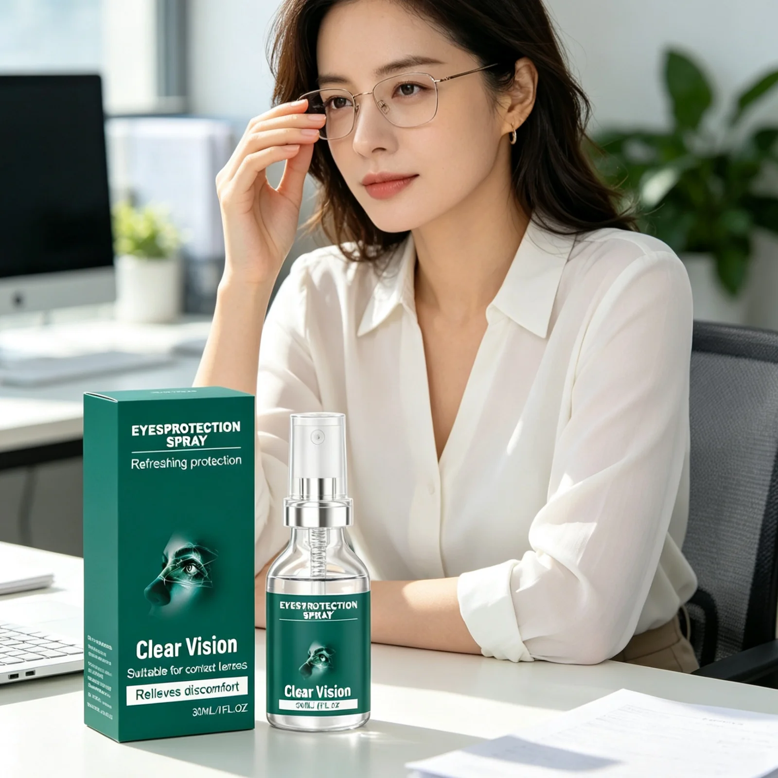 Eyes Soothing Spray Refreshing Hydration Ease Foreign Objects Dry Tired Eyes Contact Lenses Friendly Light Fine Mist Spray 30ml