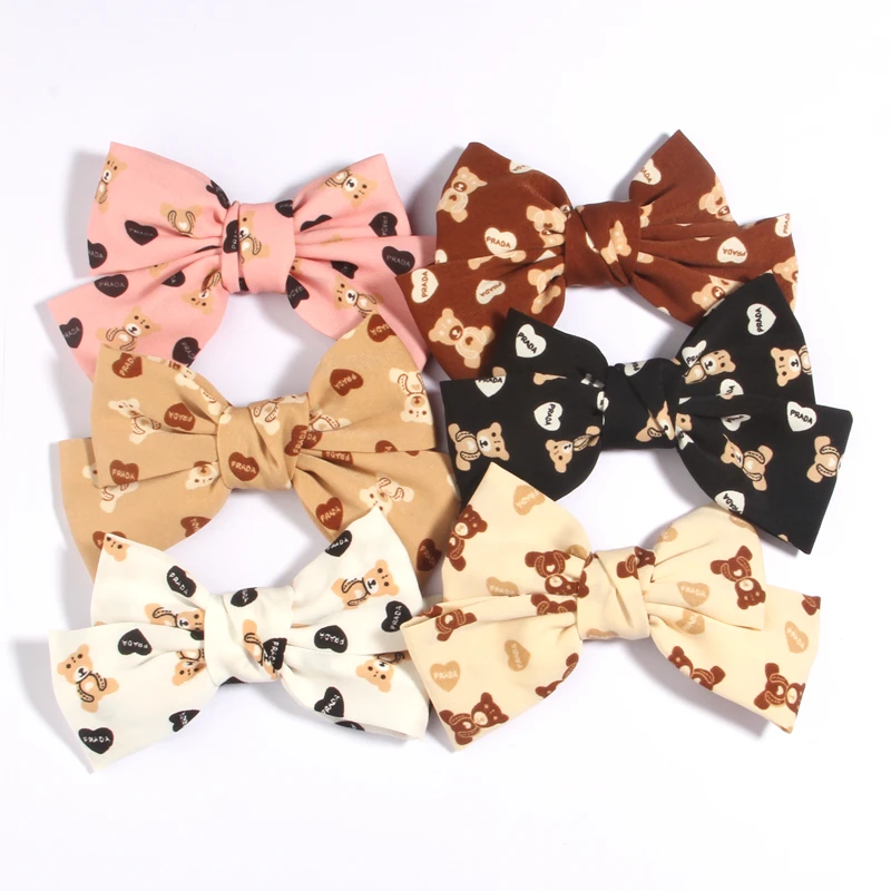 

6Pcs 4.8" 12cm Baby Girl Big Glitter Hair Bow Kids Hairpins Hair Clip For Children Hair Accessories Retal Hair Clip Women