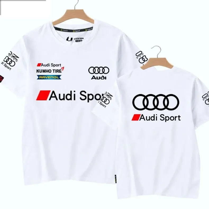 2026 New Cross border Hot selling T-shirt Audi RS Printed Shirt Short Sleeve Round Neck Half Sleeve Men's Work Clothes
