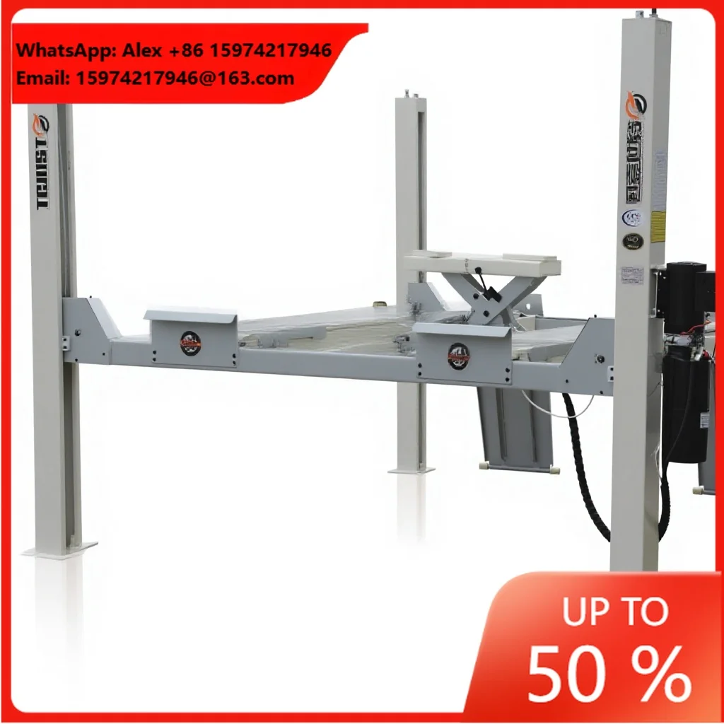 MENGTAI TJST-6835 Electric Four-Post Car Lift 4 Ton Capacity Automotive Lift For Chassis Repair Wheel Alignment Vehicle