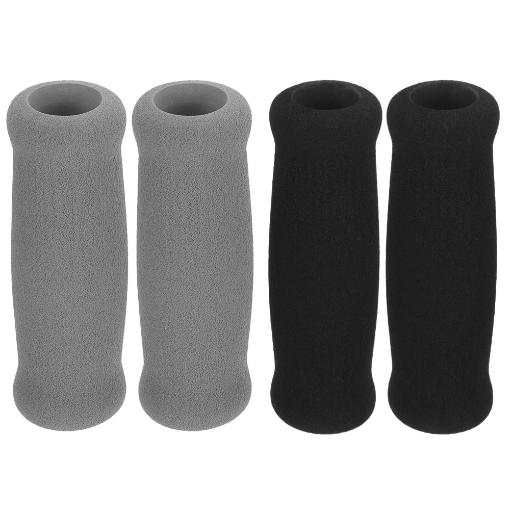 Cane Grip Replacement Foam Walking Stick for Walking Cane, , Scooter - Black/Grey (4pcs)