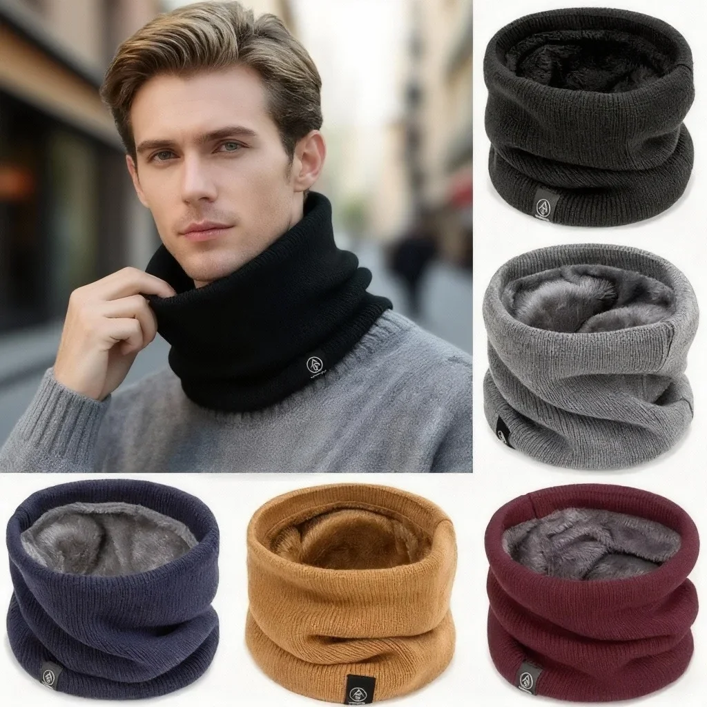 Winter-Strick-Nackenwärmer, kälte- und winddicht, thermisch isolierend, für Skaten, Laufen, Wandern, verdickter Outdoor-Sport-Unisex-Kragen