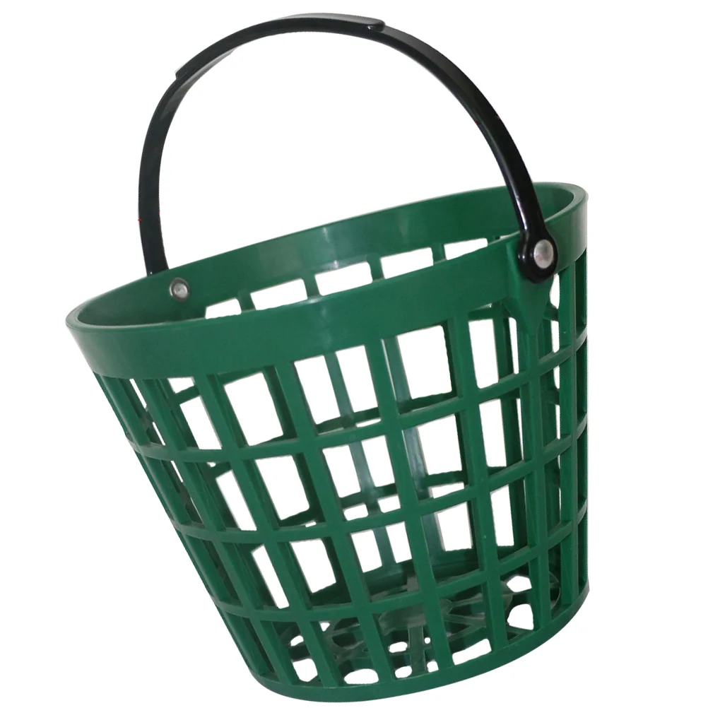 Golf Pick up Basket Novelty Balls Bucket Neon Holder for Cart Green Golfball Container with Handle Plastic Baskets Girl Man