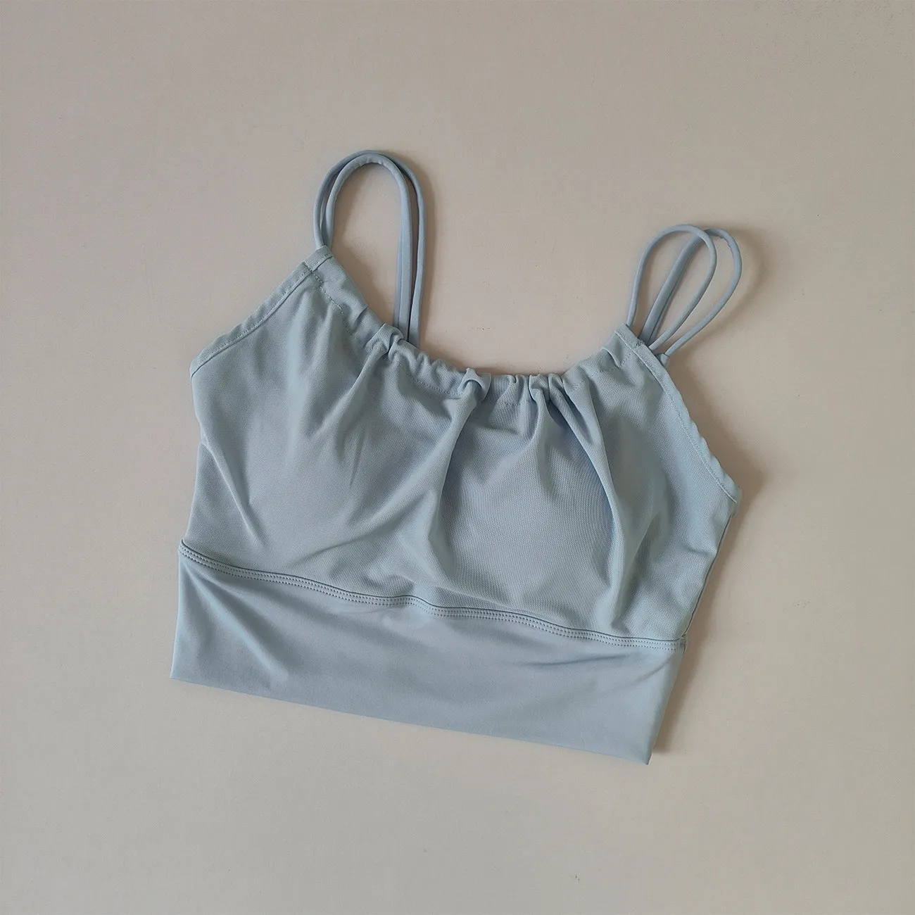 Women One Piece Mesh Fake Two Piece Sports Bra Shockproof Yoga Seamless Naked Feel Tank Top Running Training Fitness Vest