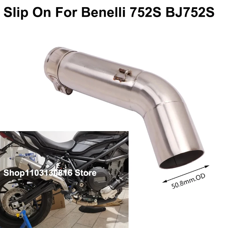 

Motorcycle Exhaust Escape Modified Stainless Steel Middle Connect Link Pipe Without Muffler 51mm Slip On For Benelli 752S BJ752