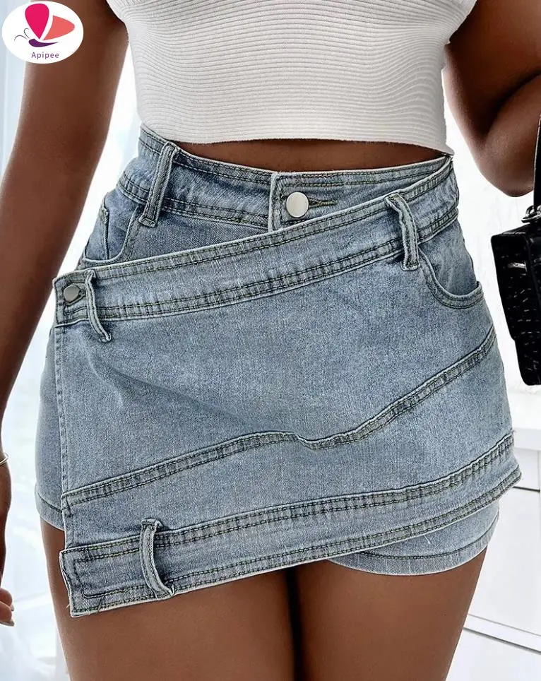 

Y2k Denim Short For Girls All-Match Women's Shorts Zipper Fly High Waist Jean Shorts Fashion Elegant Daily Party Club Streetwear